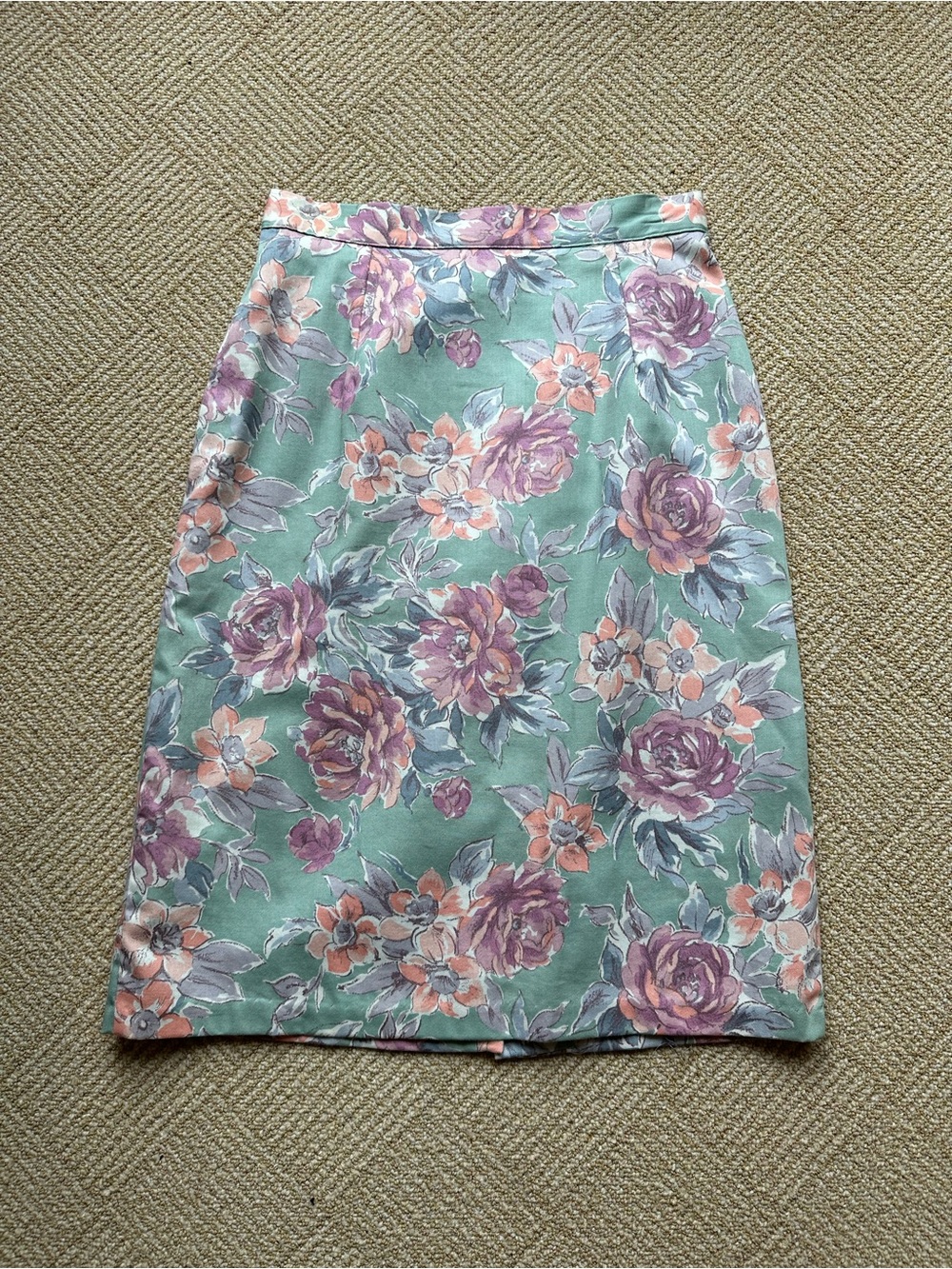 Laura Ashley Mint Green Floral Pencil Skirt
